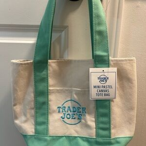 Trader Joe's Mint Green Canvas Tote